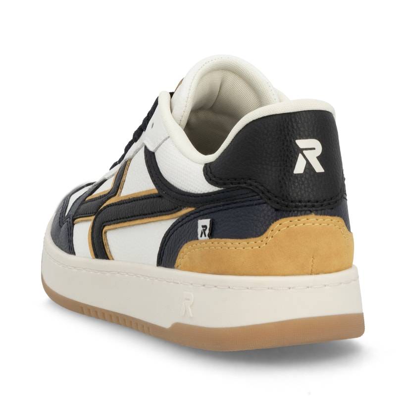 Rieker Artikelnummer U1900-81 Rieker Herren Sneaker Low Cremeweiß-schwarz