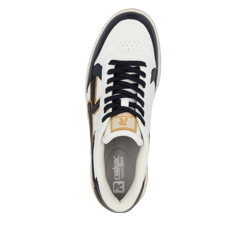 Rieker Artikelnummer U1900-81 Rieker Herren Sneaker Low Cremeweiß-schwarz
