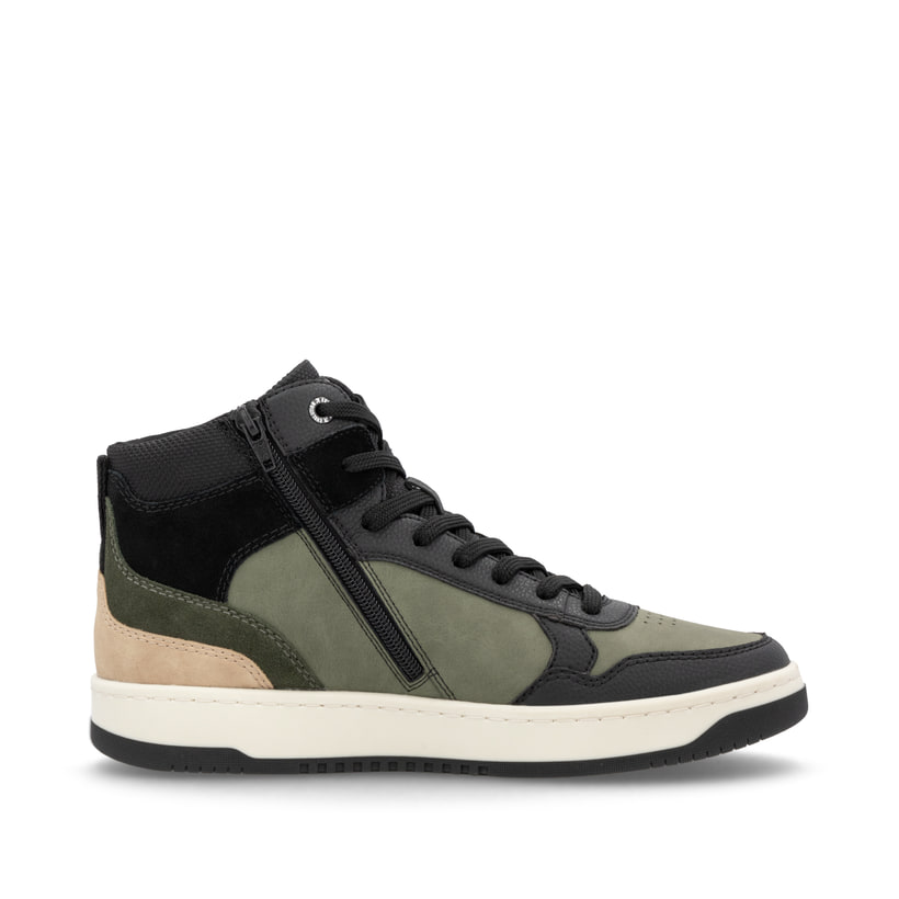 Rieker Artikelnummer U1970-01 Rieker Herren Sneaker High Khaki-schwarz