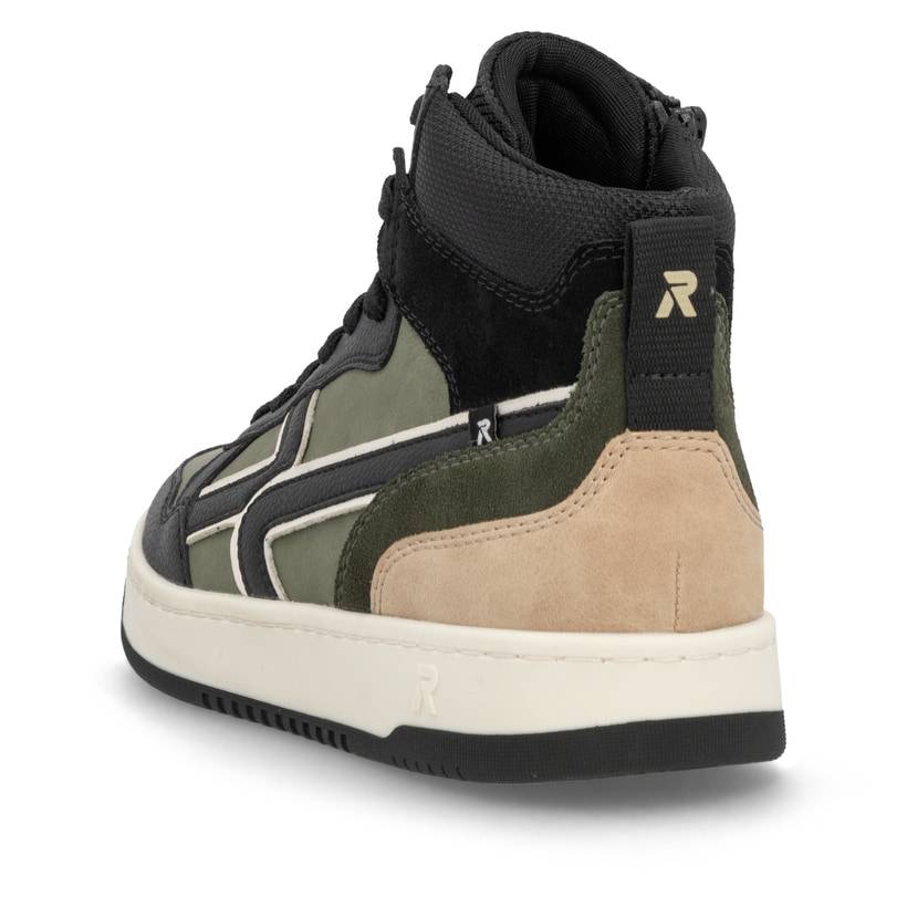Rieker Artikelnummer U1970-01 Rieker Herren Sneaker High Khaki-schwarz