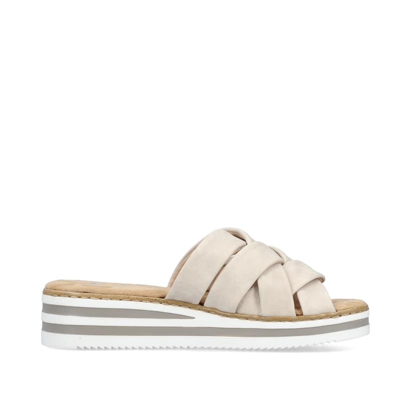 Rieker Artikelnummer V0208-60 Rieker Damen Pantoletten Hellbeige