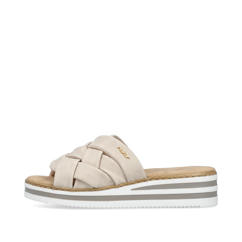 Rieker Artikelnummer V0208-60 Rieker Damen Pantoletten hellbeige