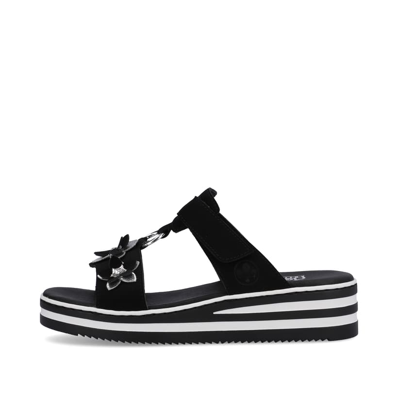 Rieker Artikelnummer V0228-01 Rieker Damen Pantoletten Graphitschwarz