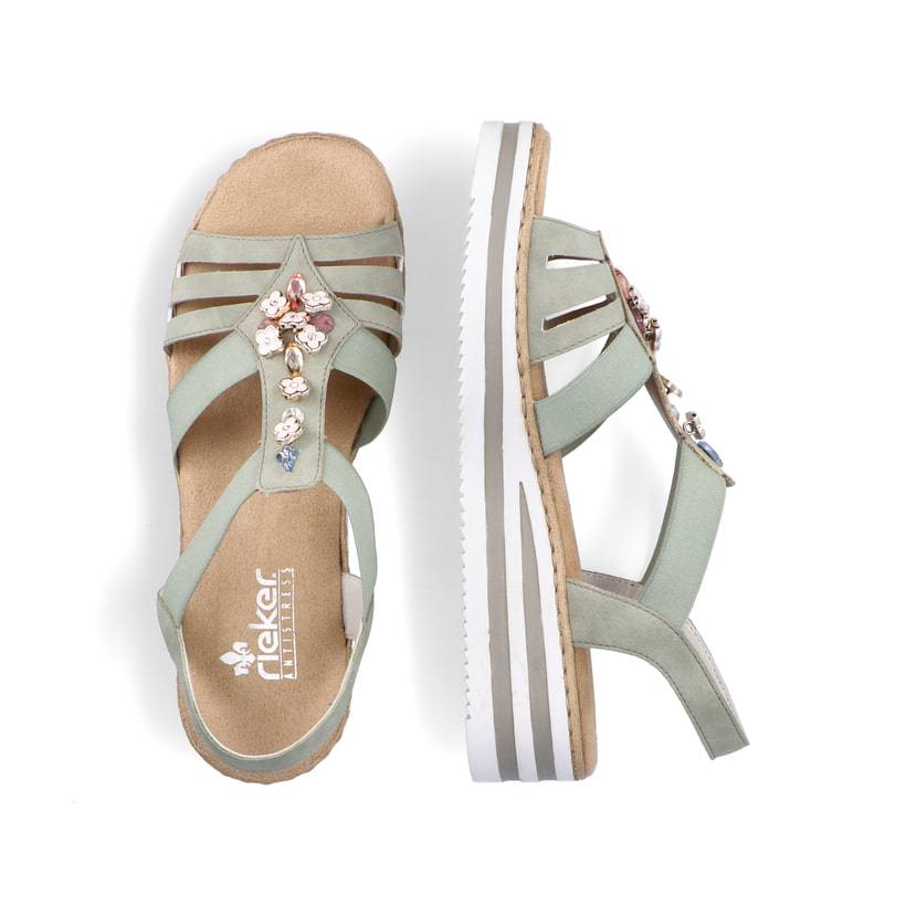 Rieker Artikelnummer V0245-52 Rieker Damen Keilsandaletten Mintgrün