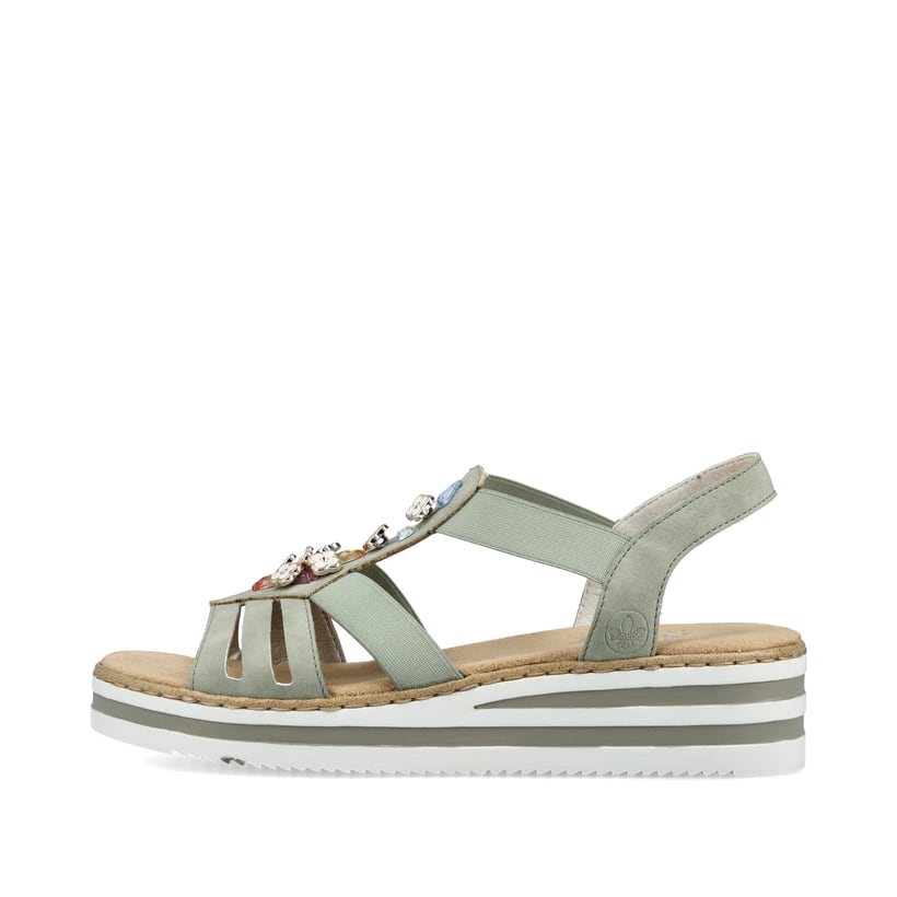 Rieker Artikelnummer V0245-52 Rieker Damen Keilsandaletten mintgrün