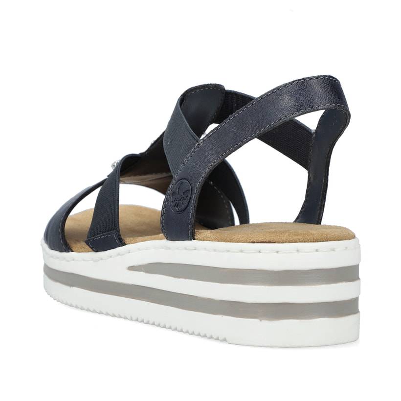 Rieker Artikelnummer V0287-14 Rieker Damen Keilsandaletten Marineblau