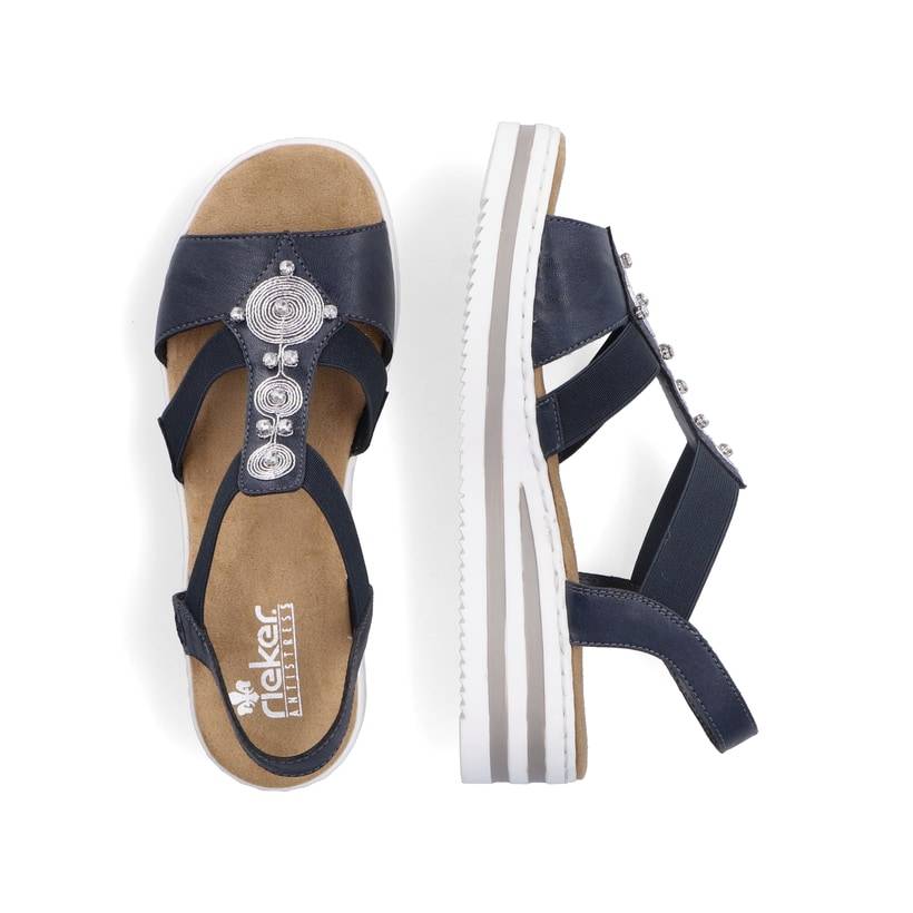 Rieker Artikelnummer V0287-14 Rieker Damen Keilsandaletten Marineblau