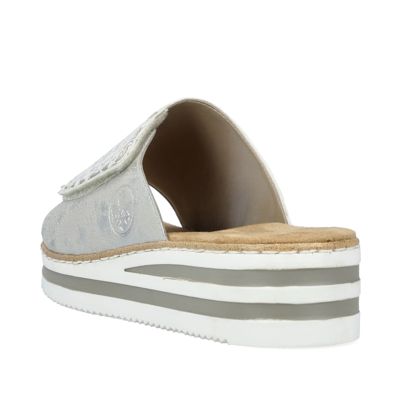 Rieker Artikelnummer V0290-90 Rieker Damen Pantoletten Silber-metallic