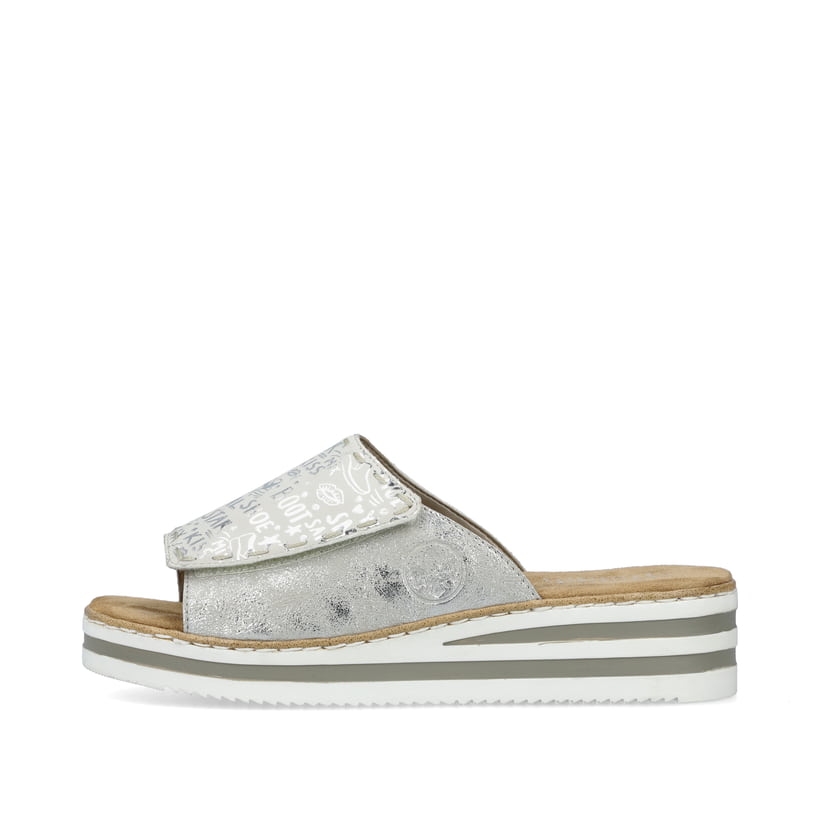Rieker Artikelnummer V0290-90 Rieker Damen Pantoletten silber-metallic