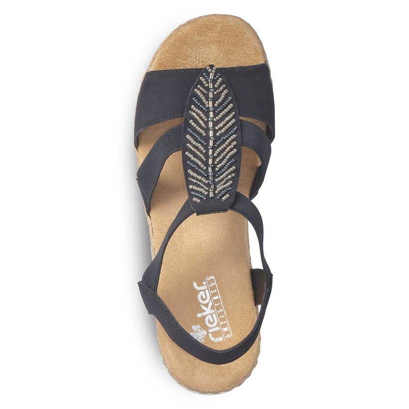 Rieker Artikelnummer V02C1-00 Rieker Damen Keilsandaletten Tiefschwarz