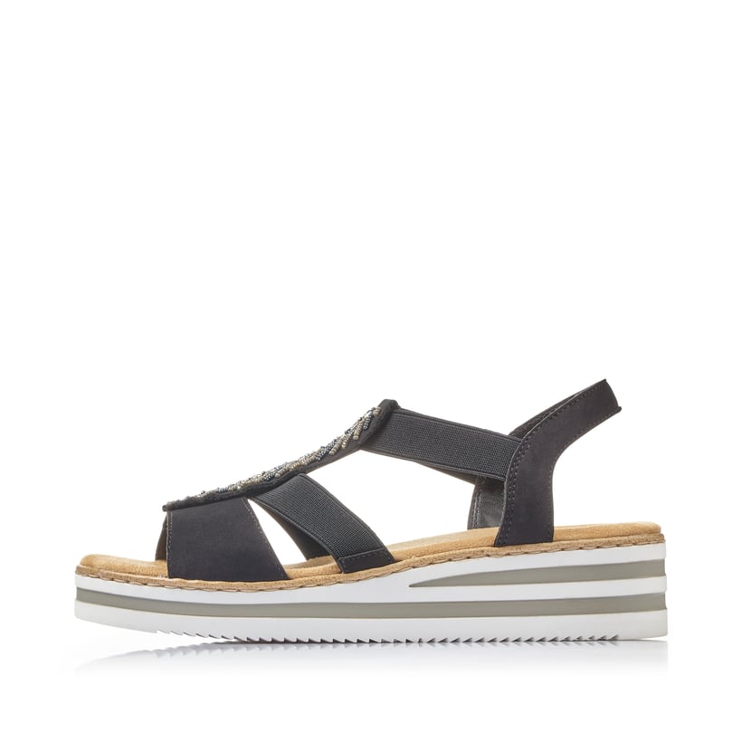 Rieker Artikelnummer V02C1-00 Rieker Damen Keilsandaletten tiefschwarz