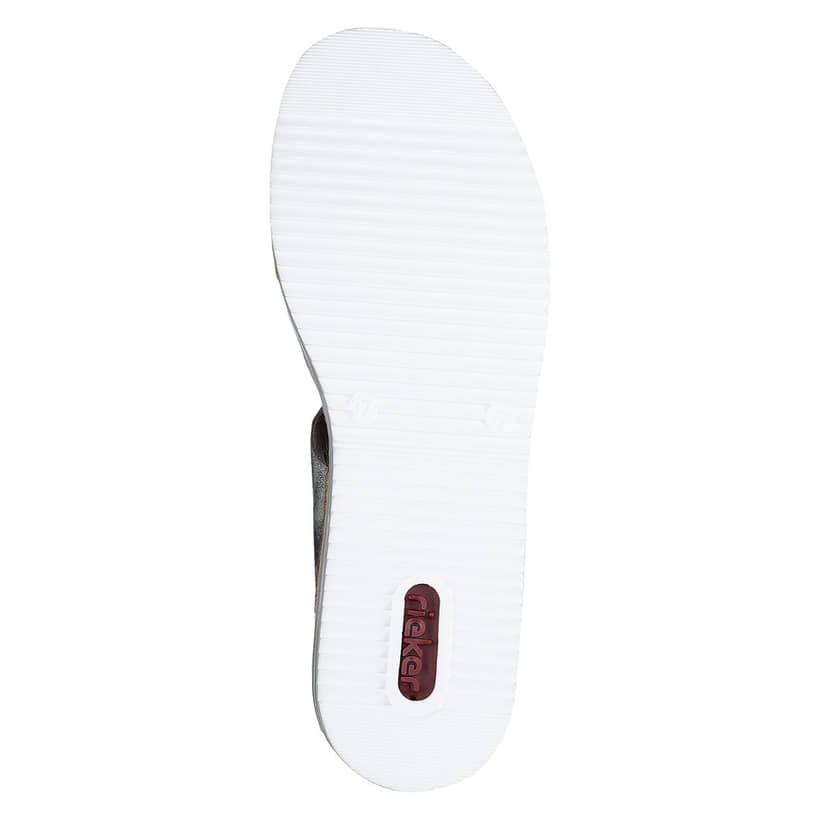 Rieker Artikelnummer V02K3-40 Rieker Damen Pantoletten Silbergrau