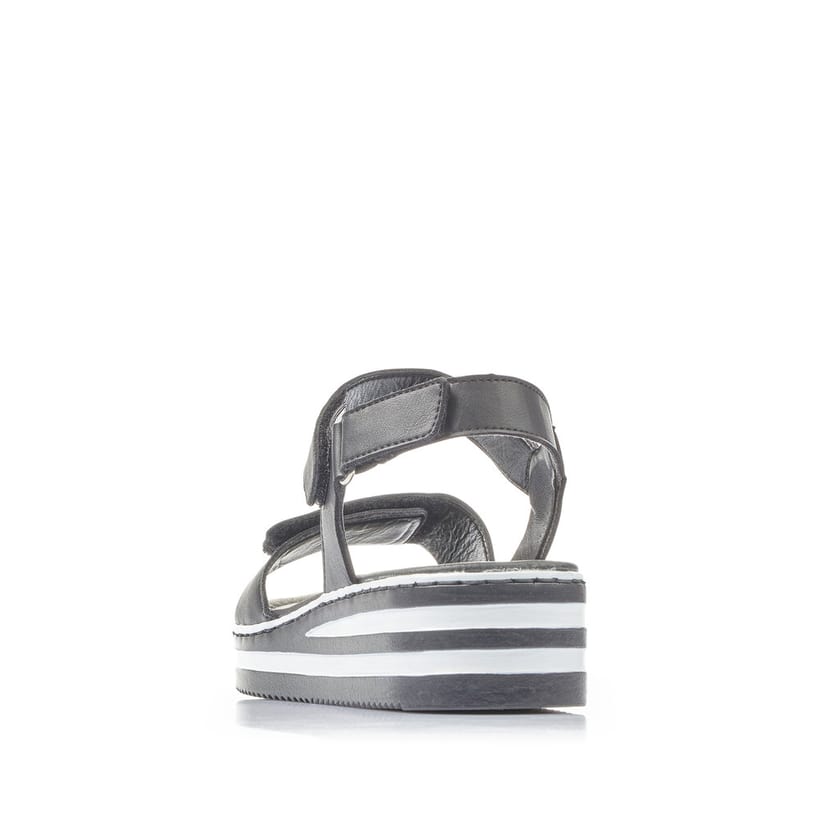 Rieker Artikelnummer V02S8-00 Rieker Damen Keilsandaletten Tiefschwarz