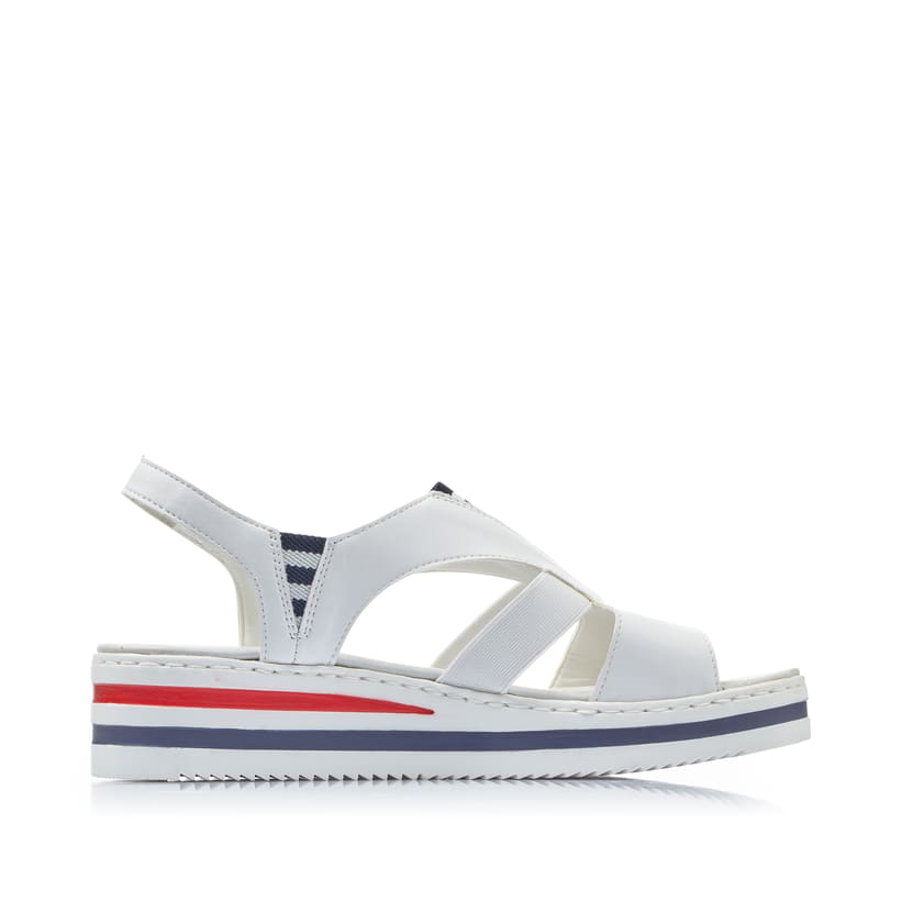 Rieker Artikelnummer V02Y5-80 Rieker Damen Keilsandaletten Perlweiß