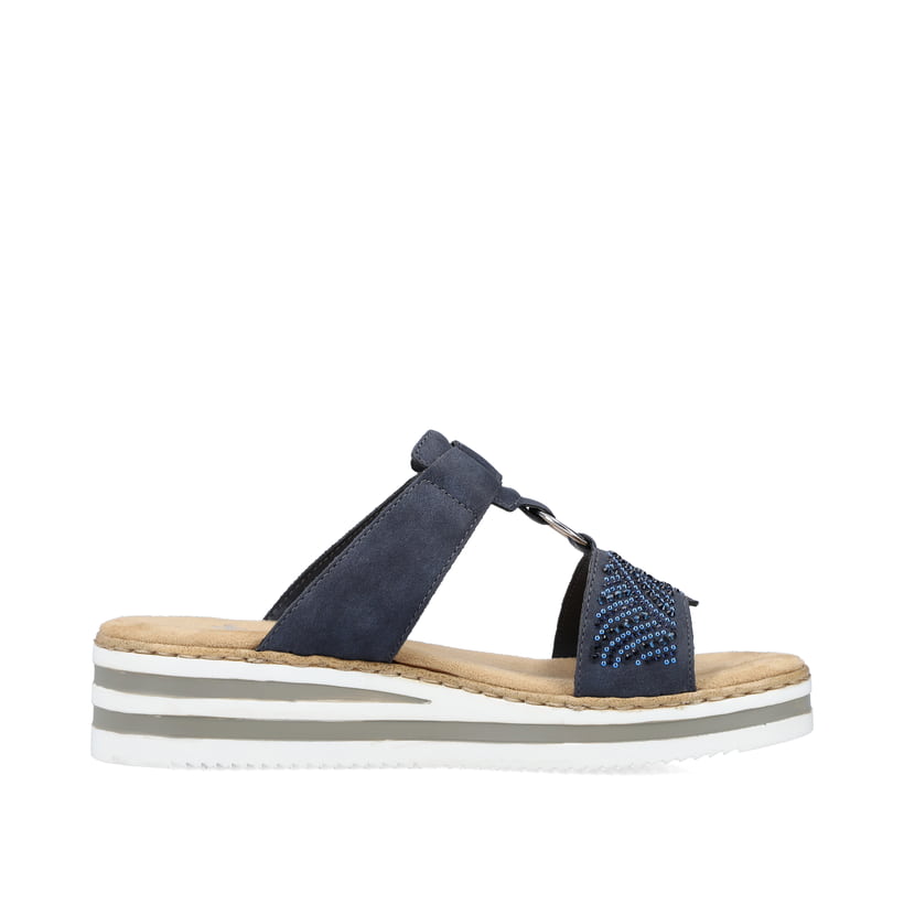 Rieker Artikelnummer V0620-14 Rieker Damen Pantoletten Marineblau