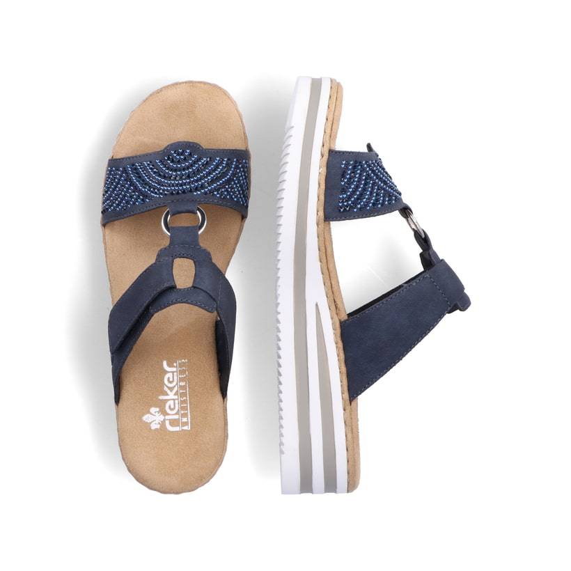 Rieker Artikelnummer V0620-14 Rieker Damen Pantoletten Marineblau