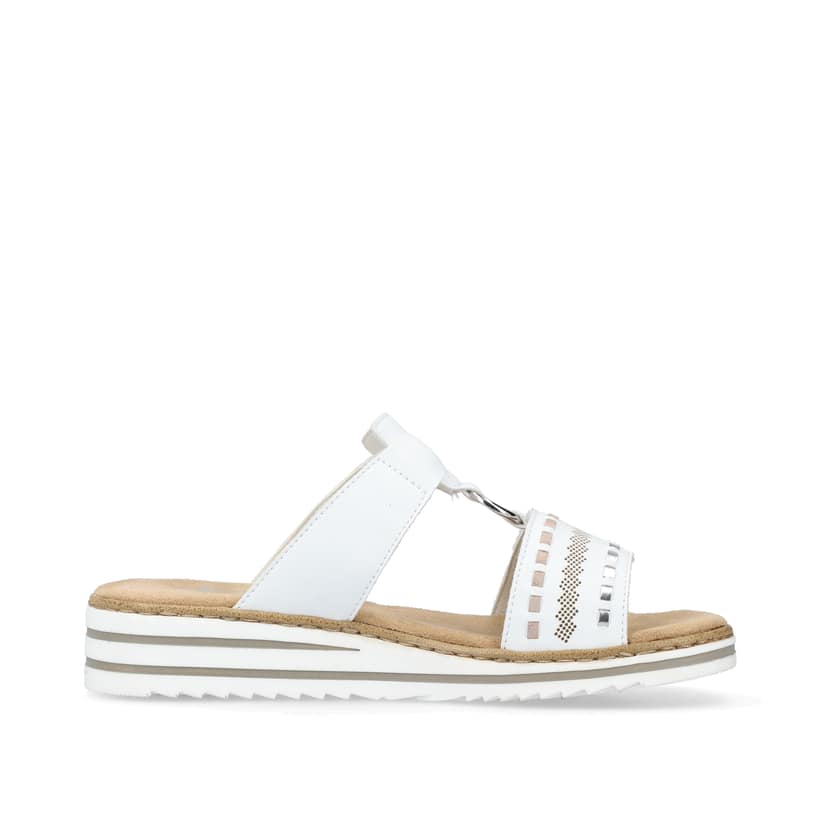 Rieker Artikelnummer V0636-80 Rieker Damen Pantoletten Kristallweiss