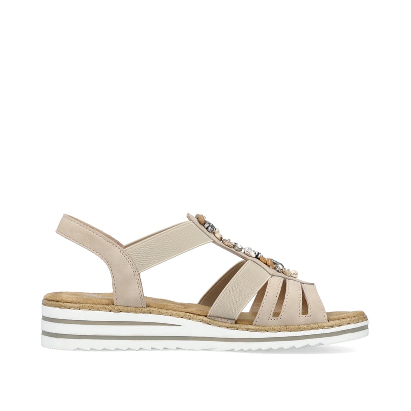 Rieker Artikelnummer V0649-62 Rieker Damen Keilsandaletten Cremebeige
