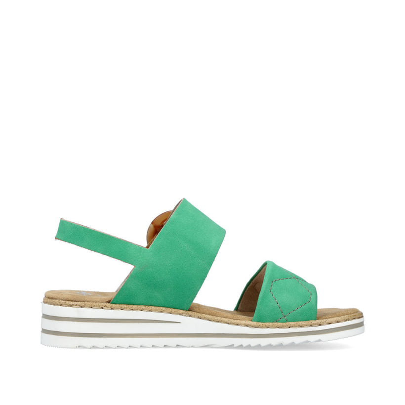 Rieker Artikelnummer V0654-52 Rieker Damen Keilsandaletten Laubgrün