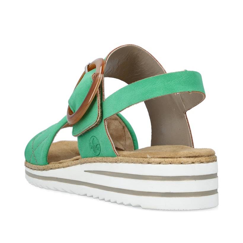 Rieker Artikelnummer V0654-52 Rieker Damen Keilsandaletten Laubgrün