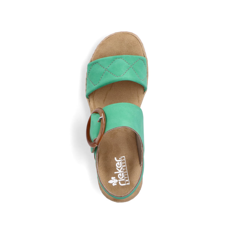 Rieker Artikelnummer V0654-52 Rieker Damen Keilsandaletten Laubgrün