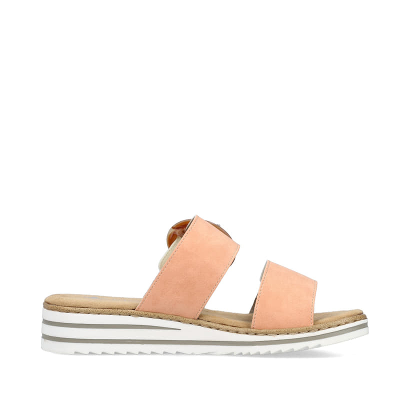 Rieker Artikelnummer V0692-38 Rieker Damen Pantoletten Pfirsich