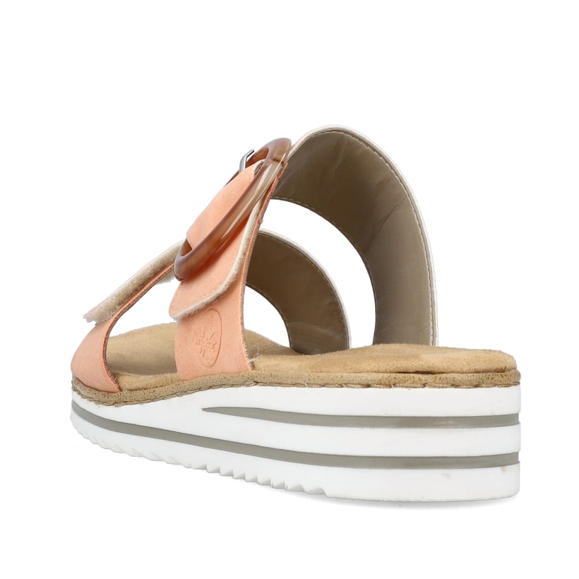 Rieker Artikelnummer V0692-38 Rieker Damen Pantoletten Pfirsich