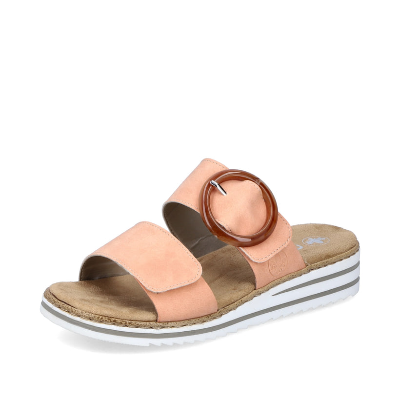 Rieker Artikelnummer V0692-38 Rieker Damen Pantoletten Pfirsich