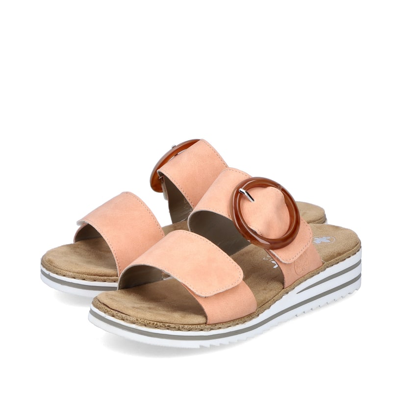 Rieker Artikelnummer V0692-38 Rieker Damen Pantoletten pfirsich