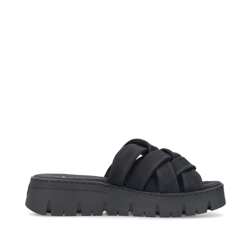 Rieker Artikelnummer V1008-00 Rieker Damen Pantoletten Nachtschwarz