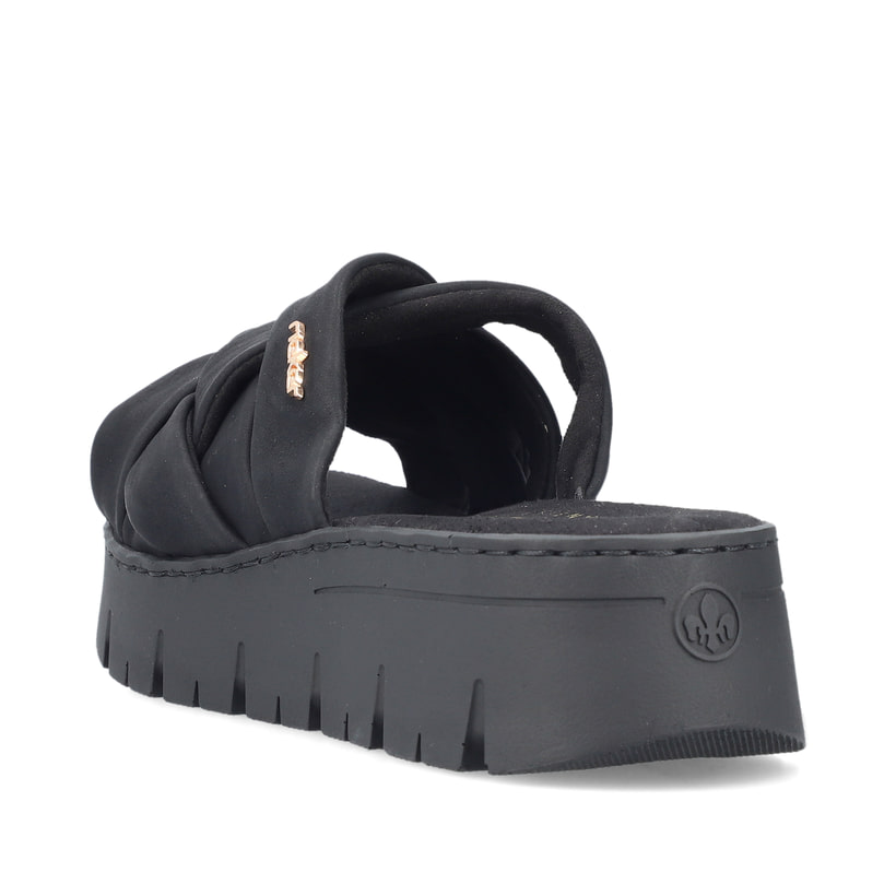 Rieker Artikelnummer V1008-00 Rieker Damen Pantoletten Nachtschwarz