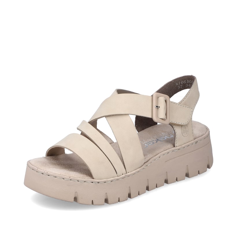Rieker Artikelnummer V1063-60 Rieker Damen Riemchensandalen Hellbeige