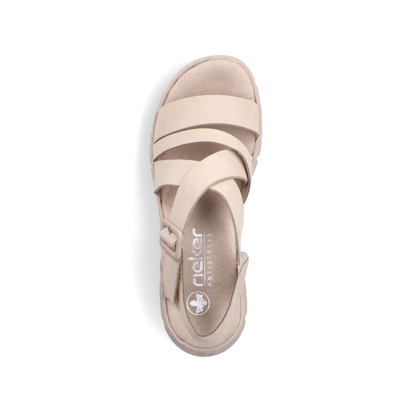 Rieker Artikelnummer V1063-60 Rieker Damen Riemchensandalen Hellbeige