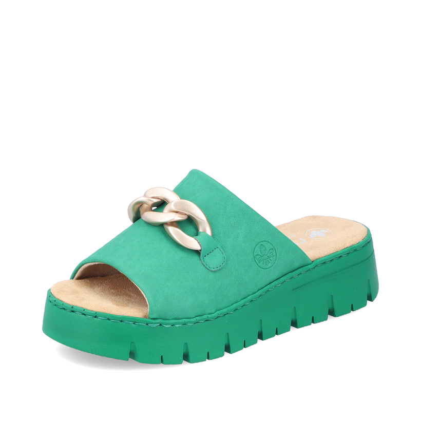 Rieker Artikelnummer V1088-52 Rieker Damen Pantoletten Grasgrün