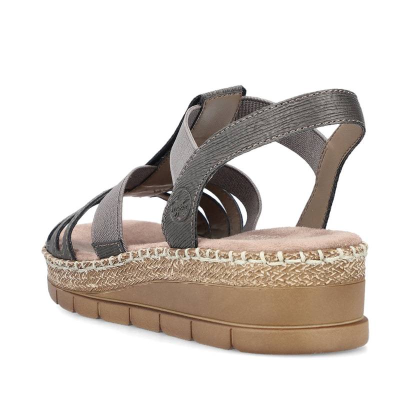 Rieker Artikelnummer V1209-45 Rieker Damen Keilsandaletten Asphaltgrau