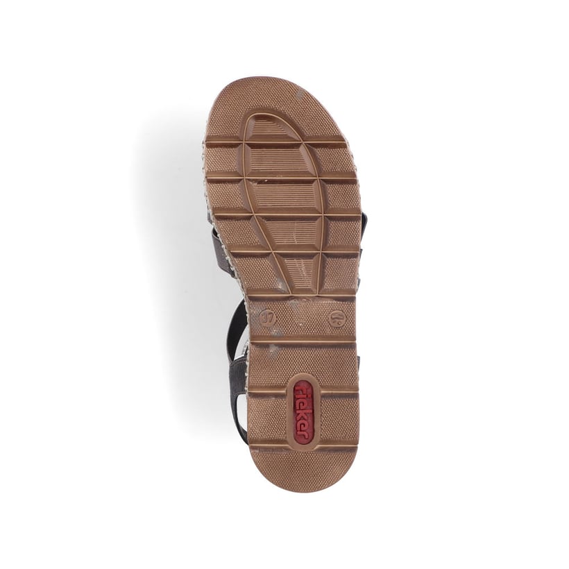 Rieker Artikelnummer V1209-45 Rieker Damen Keilsandaletten Asphaltgrau