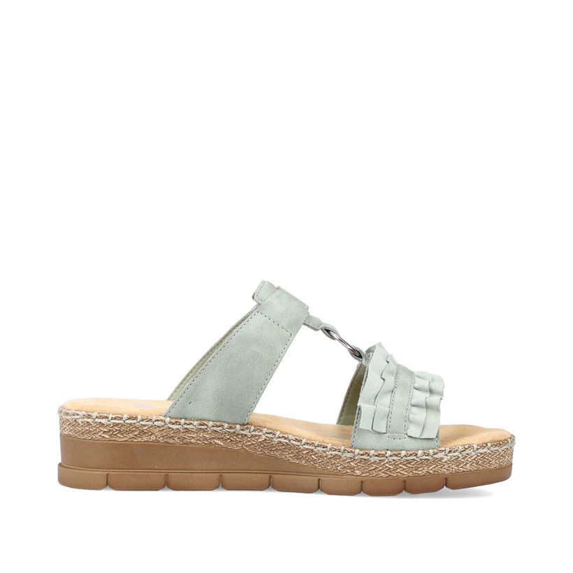 Rieker Artikelnummer V1222-52 Rieker Damen Pantoletten Mintgrün
