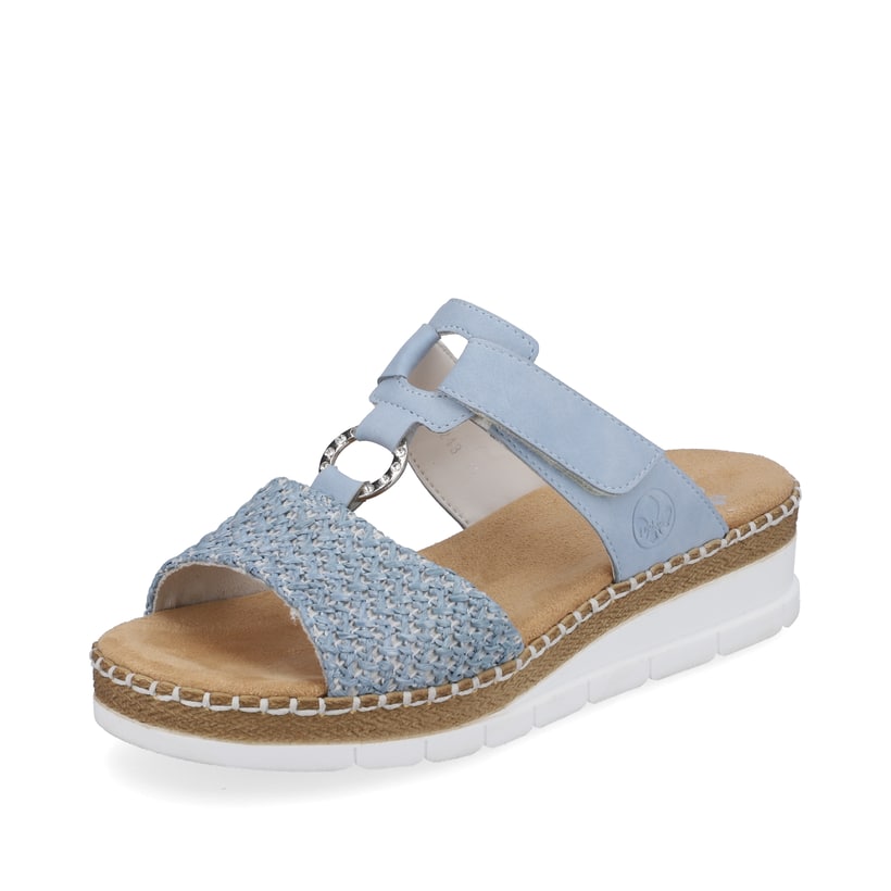 Rieker Artikelnummer V1243-10 Rieker Damen Pantoletten Hellblau