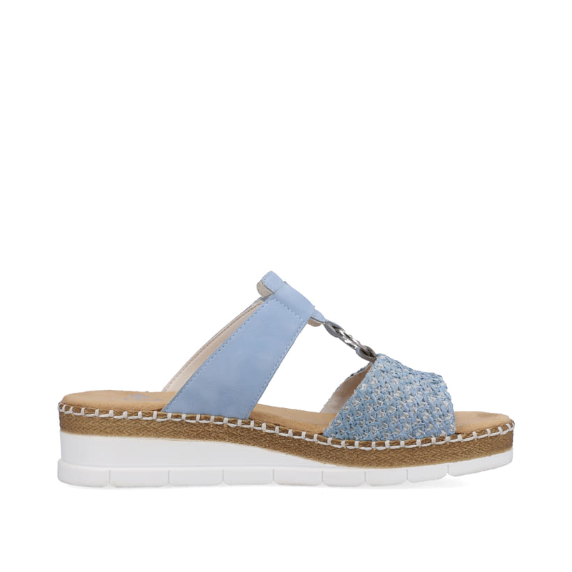 Rieker Artikelnummer V1243-10 Rieker Damen Pantoletten Hellblau