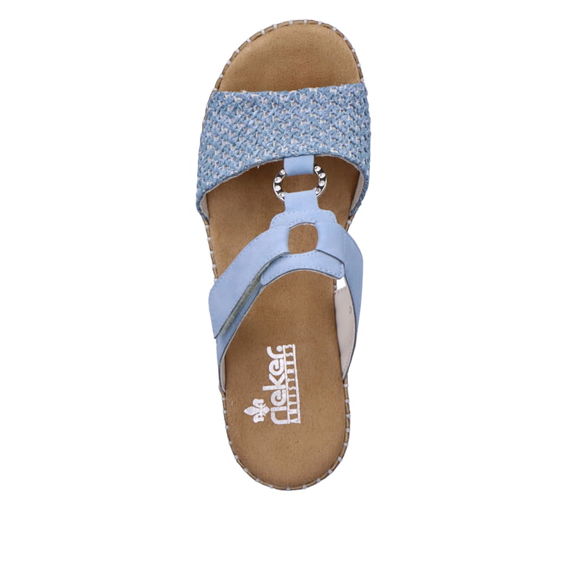 Rieker Artikelnummer V1243-10 Rieker Damen Pantoletten Hellblau