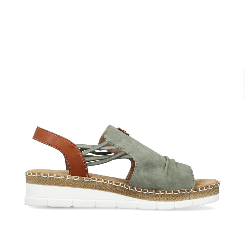 Rieker Artikelnummer V1261-52 Rieker Damen Keilsandaletten Khakigrün