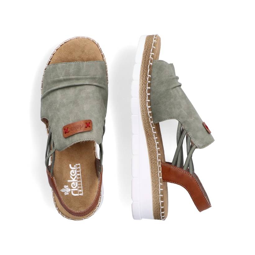 Rieker Artikelnummer V1261-52 Rieker Damen Keilsandaletten Khakigrün