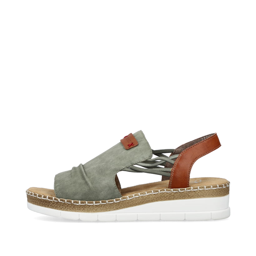 Rieker Artikelnummer V1261-52 Rieker Damen Keilsandaletten khakigrün