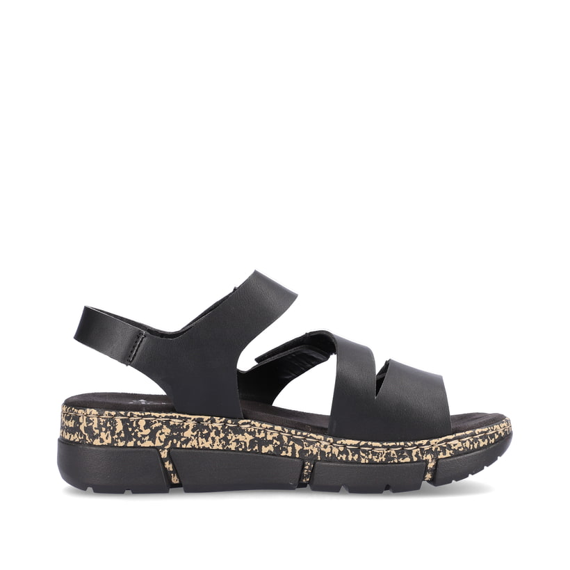 Rieker Artikelnummer V2301-00 Rieker Damen Riemchensandalen Asphaltschwarz