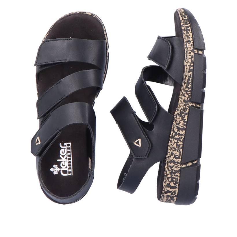Rieker Artikelnummer V2301-00 Rieker Damen Riemchensandalen Asphaltschwarz