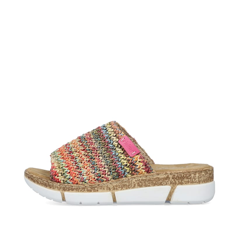 Rieker Artikelnummer V2369-90 Rieker Damen Pantoletten multi-hellbraun