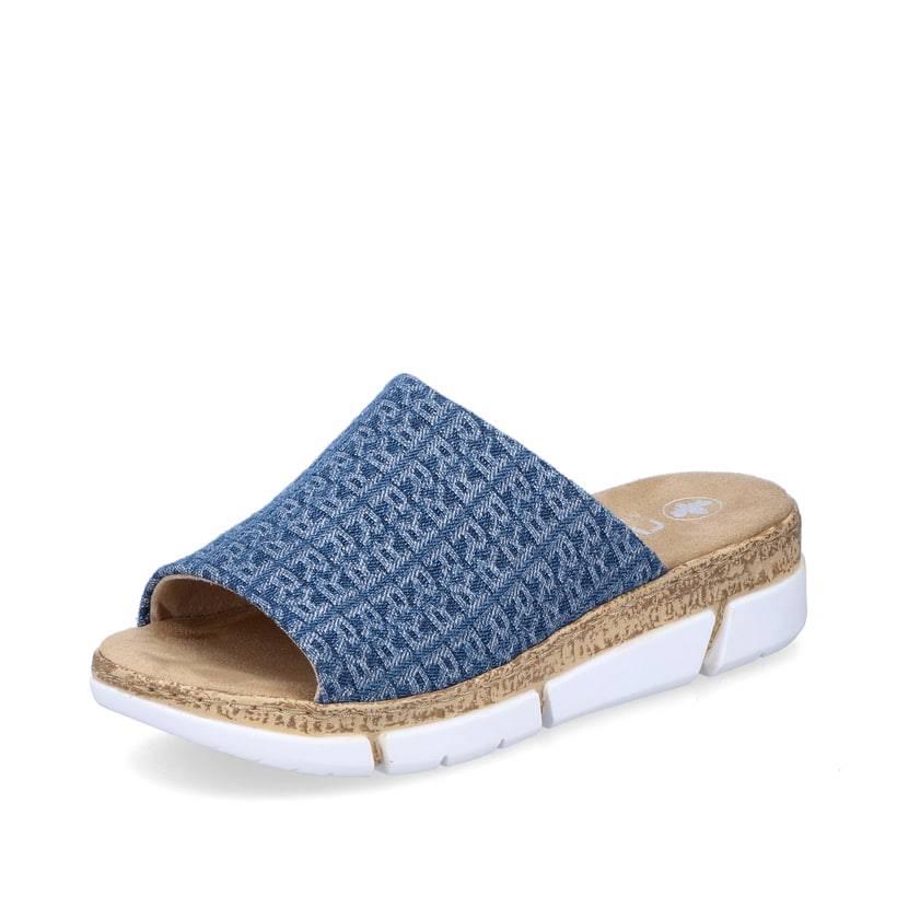 Rieker Artikelnummer V2377-14 Rieker Damen Pantoletten Schieferblau