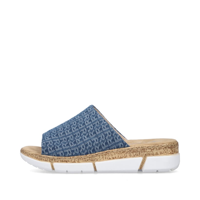 Rieker Artikelnummer V2377-14 Rieker Damen Pantoletten schieferblau