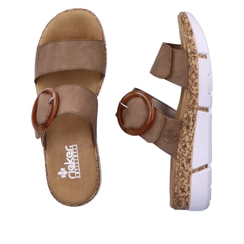 Rieker Artikelnummer V2392-62 Rieker Damen Pantoletten Sandbeige
