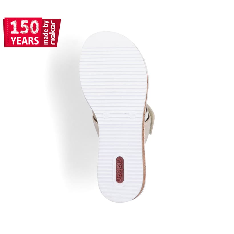 Rieker Artikelnummer V3652-94 Rieker Damen Pantoletten Beige-metallic-rosé